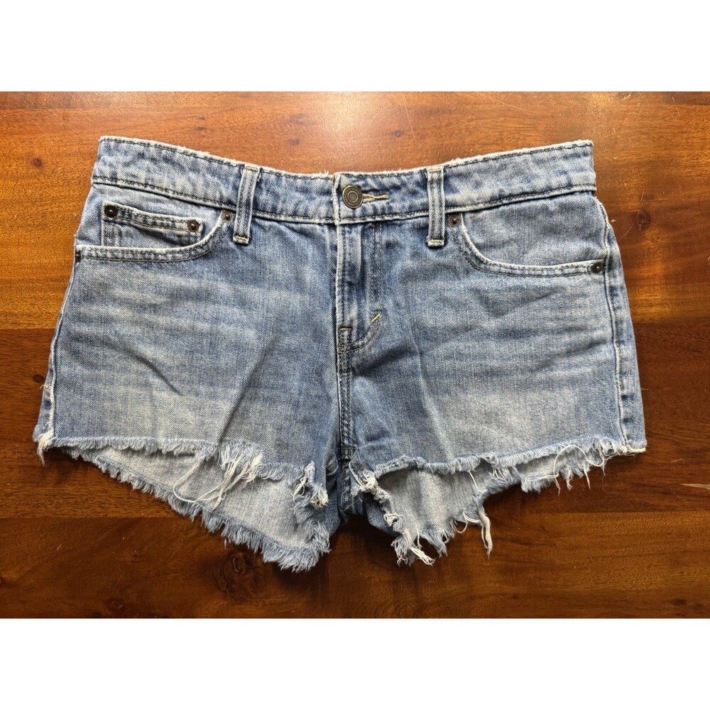 Lucky Brand The Cut Off Denim Shorts Womens Size 2/26 Blue Festival Frayed